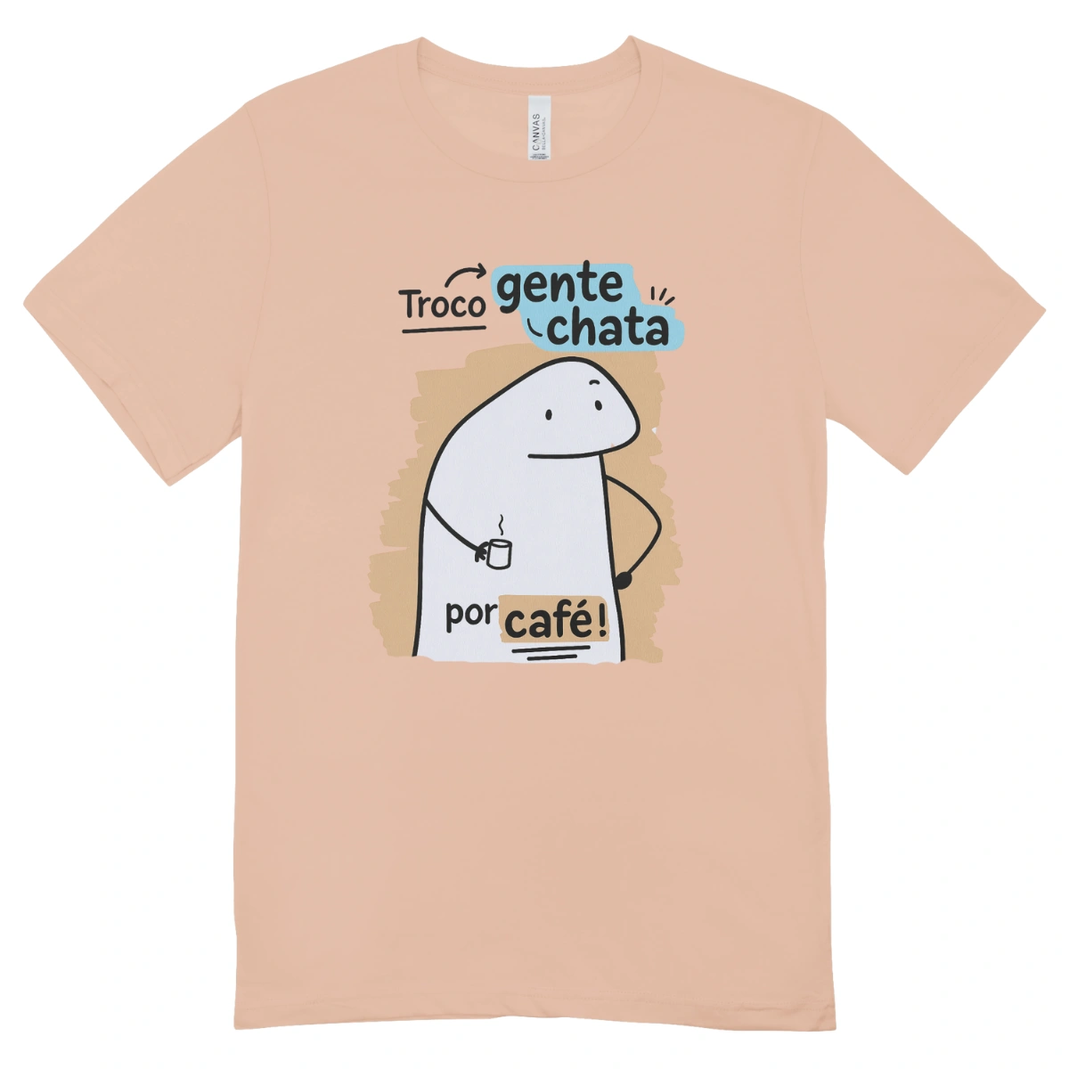 Camisa Feminina Baby Look Troco Gente Chata Por Cafe - Imagem 13