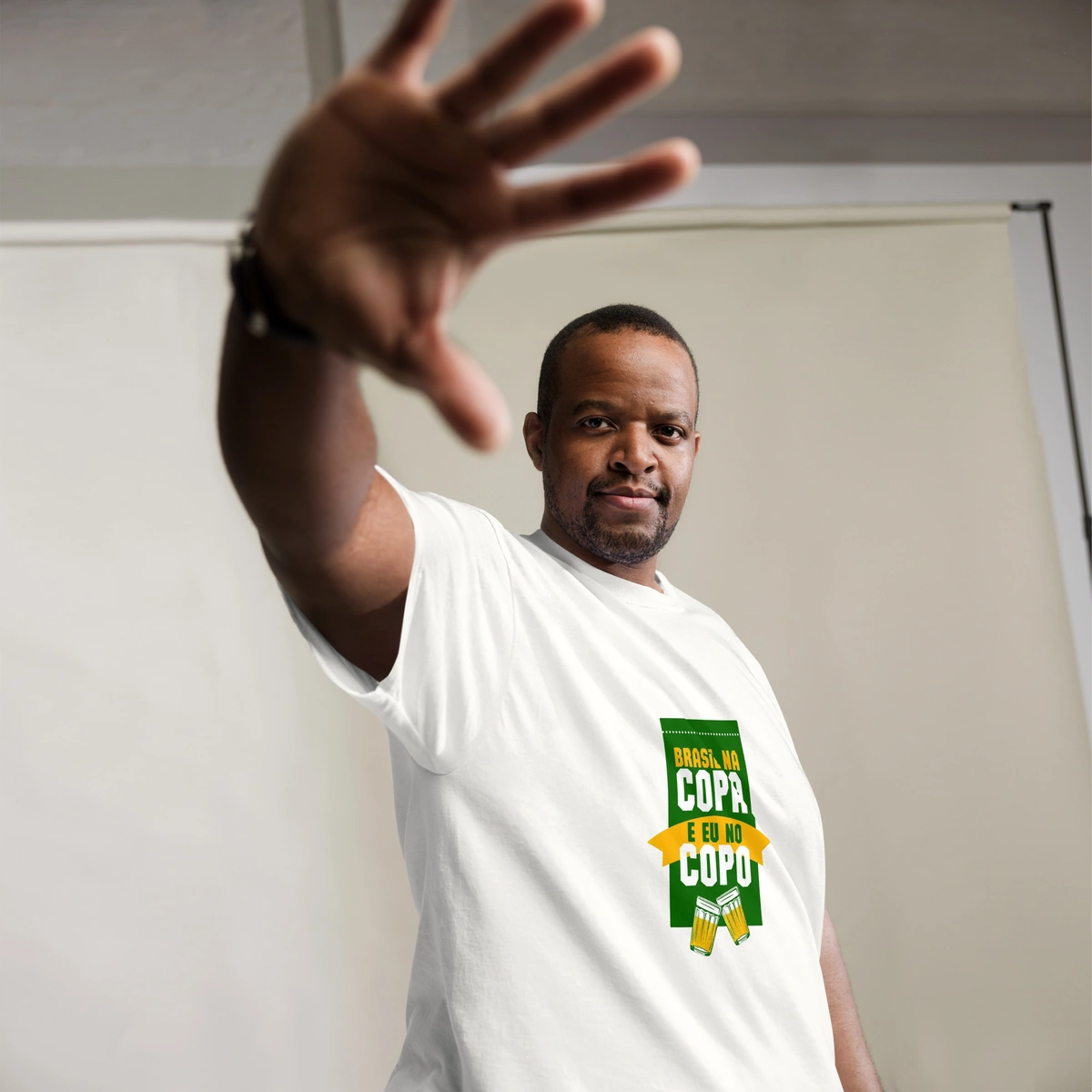 Camisa Masculina Plus Size Brasil na Copa do Mundo Eu no Copo - Imagem 2