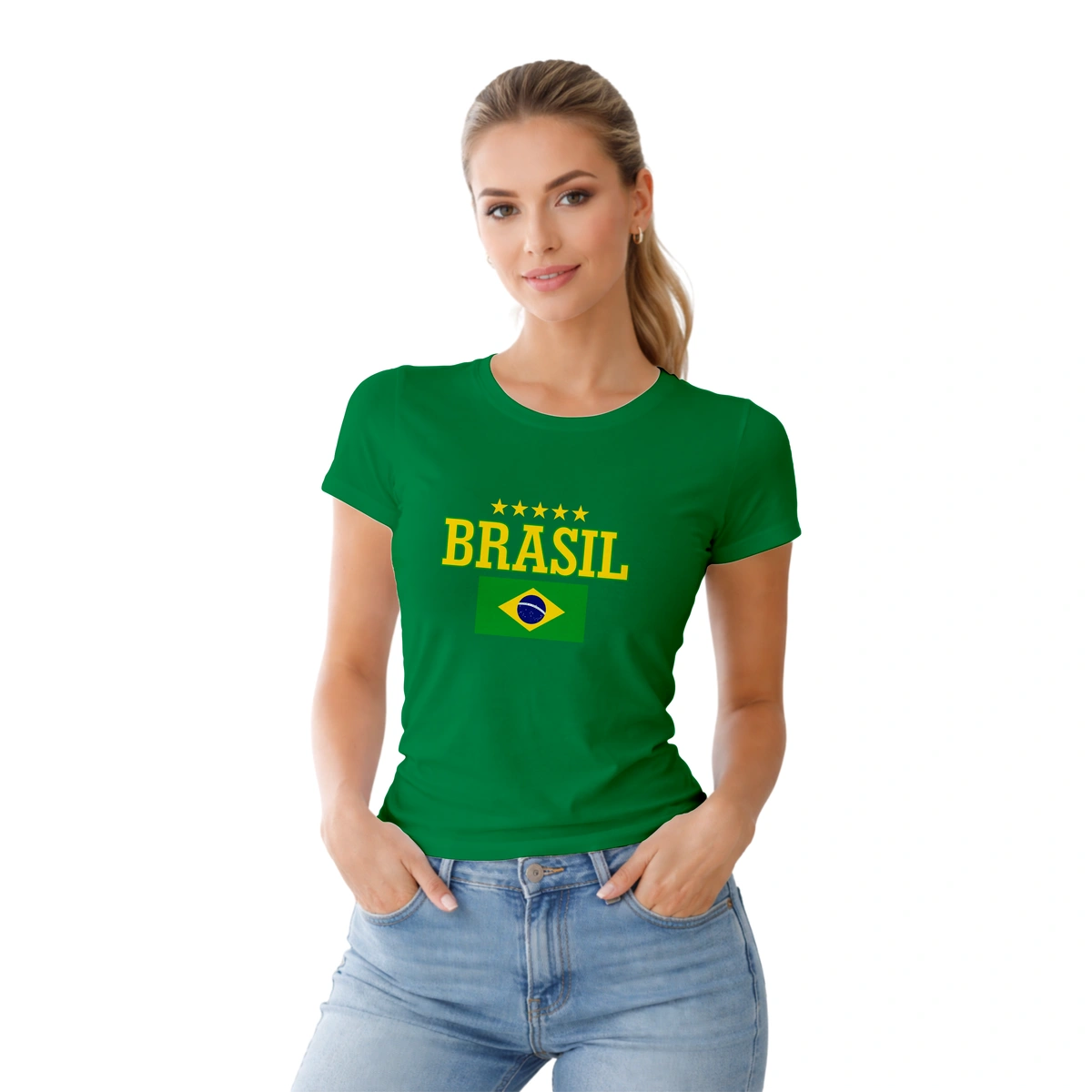 Camisa Feminina Baby Look Brasil Bandeira e Estrela - Imagem 17
