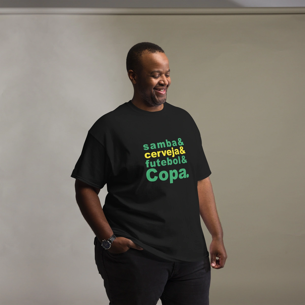 Camisa Masculina Plus Size Brasil Samba Cerveja Futebol e Copa