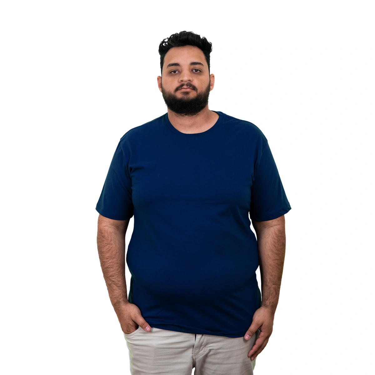 Kit 4 Camisas Plus Size Masculina Lisa Algodão Premium - Imagem 6