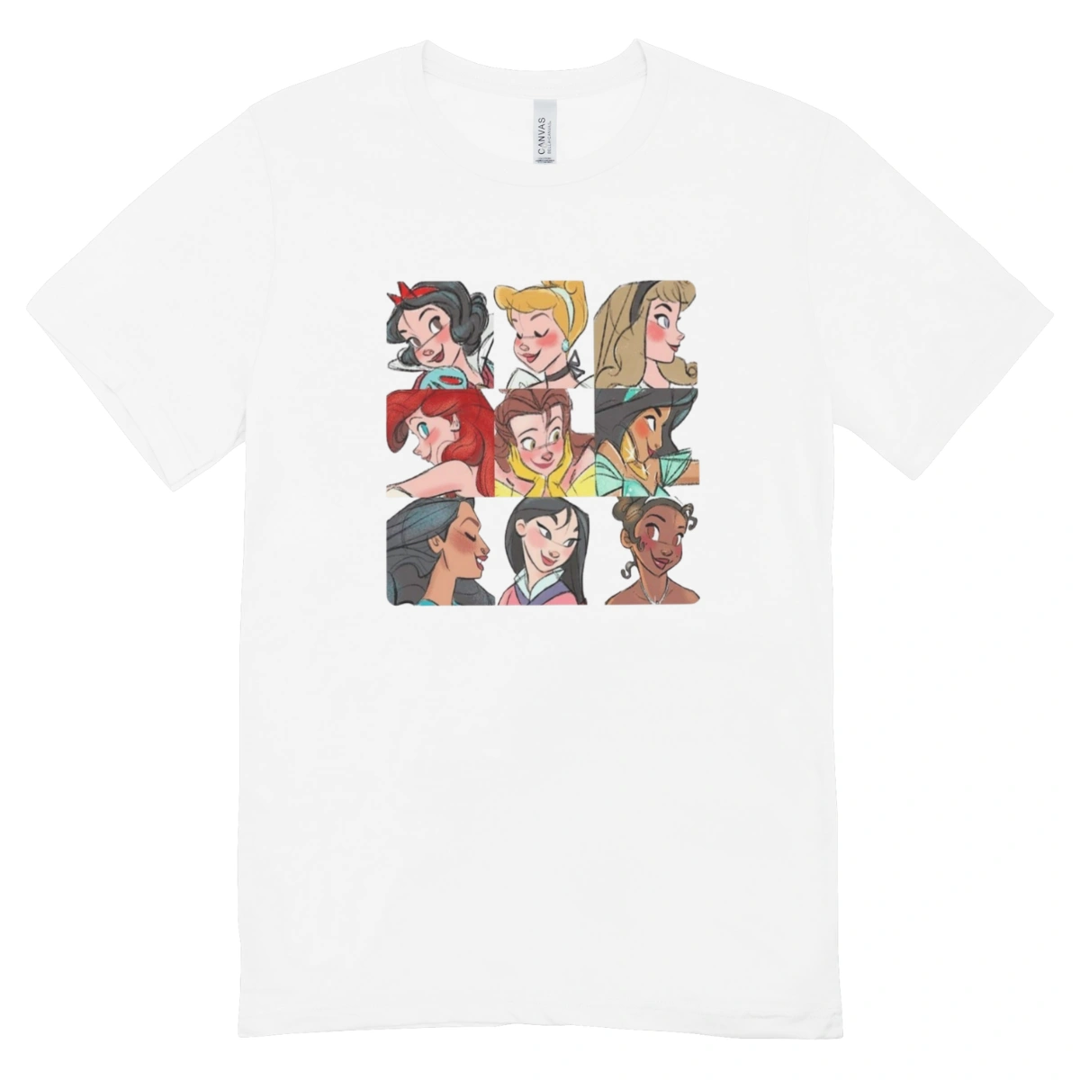 Camisa Feminina Baby Look Princesas das Disney
