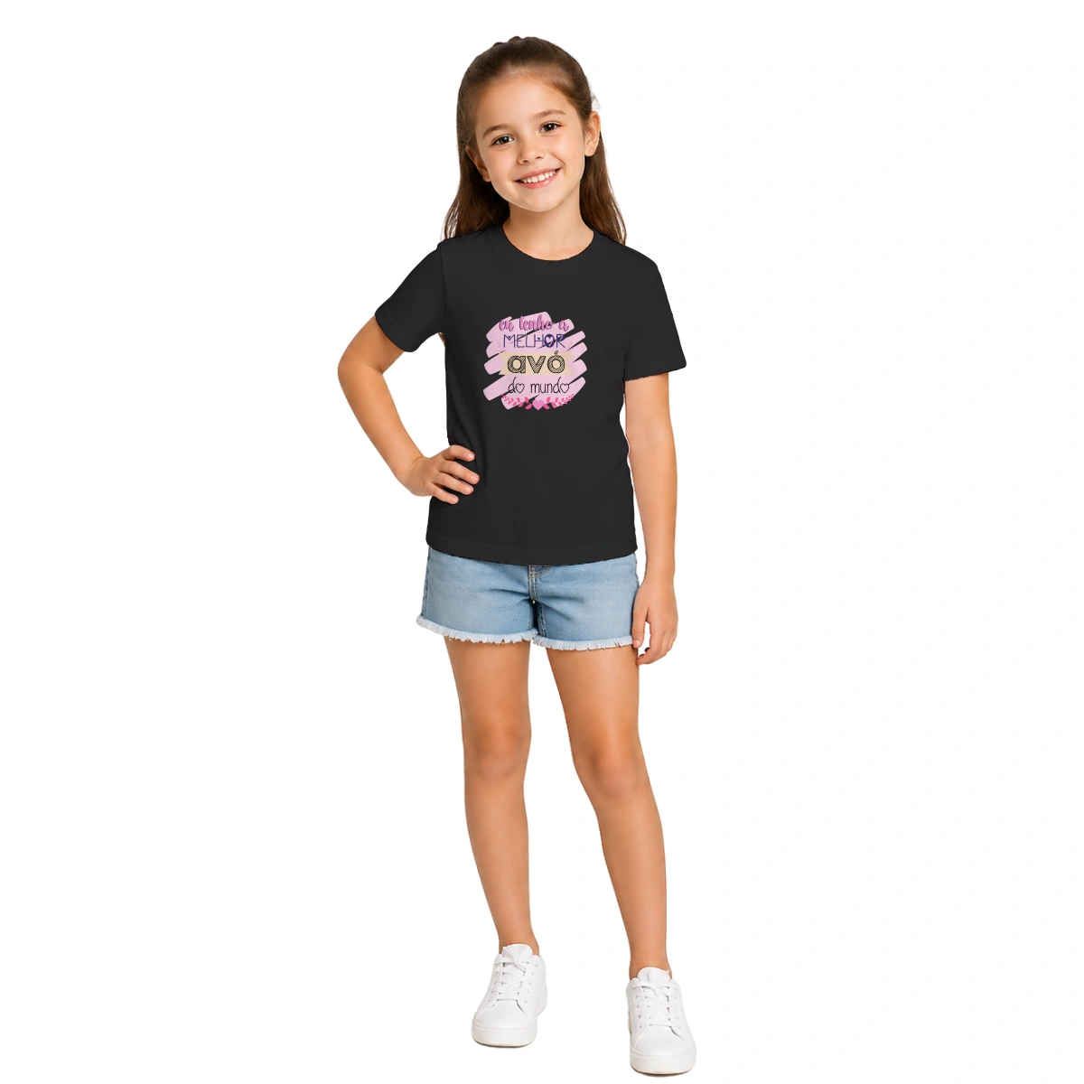 Camiseta Infantil Menina Dia dos Avós Eu Tenho a Melhor Avó do Mundo - Imagem 9
