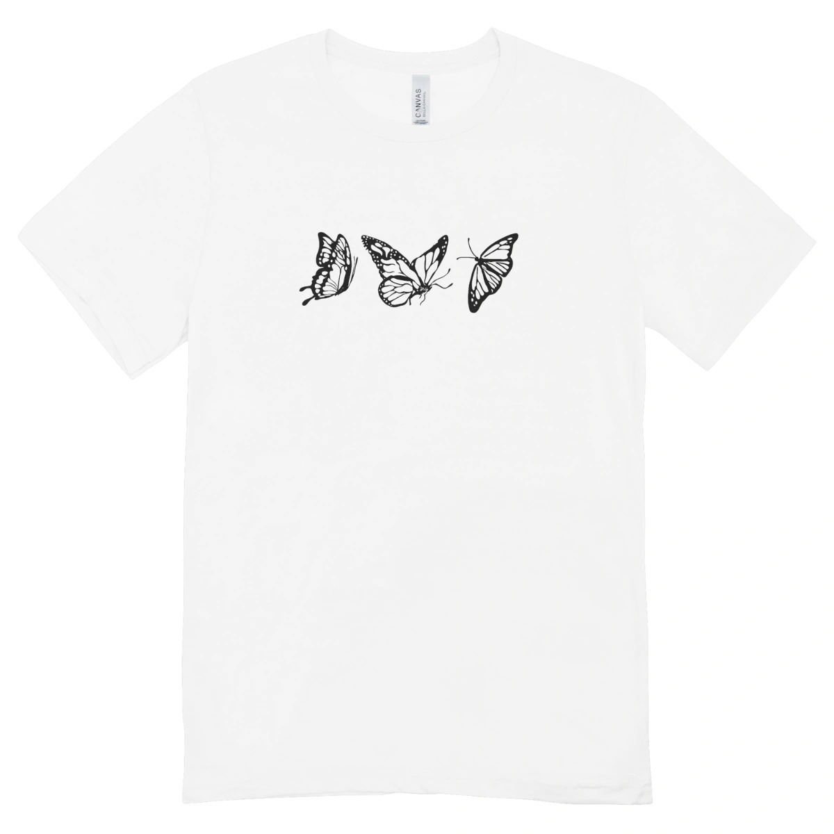 Camisa Feminina Baby Look De Borboletas