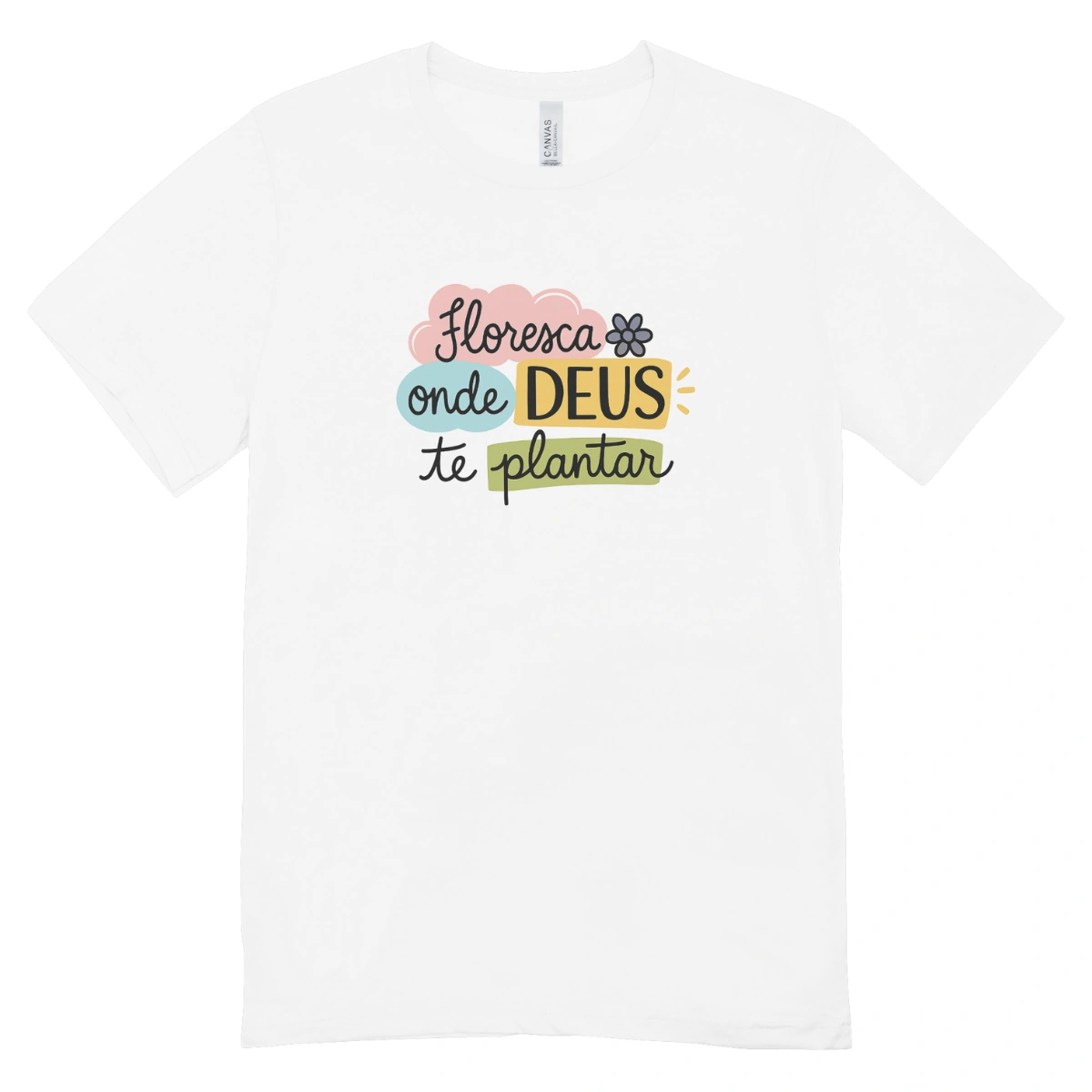 Camisa Feminina Baby Look Floresça com Fé