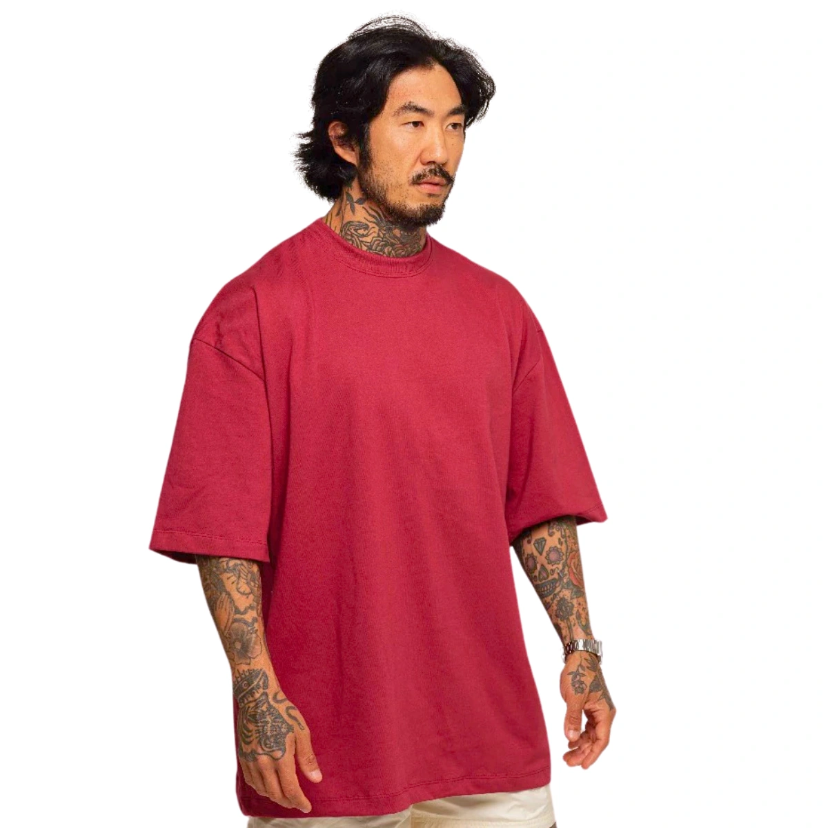 Camiseta Masculina Oversized Básica 100% Algodão Premium Alta Qualidade - Imagem 34