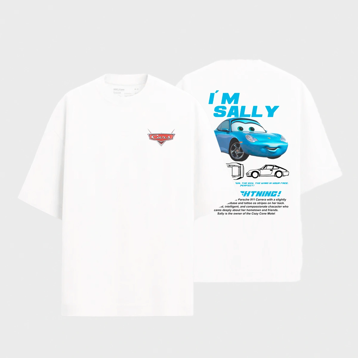 Camisa Oversized Relâmpago McQueen e Sally Carrera - Imagem 8
