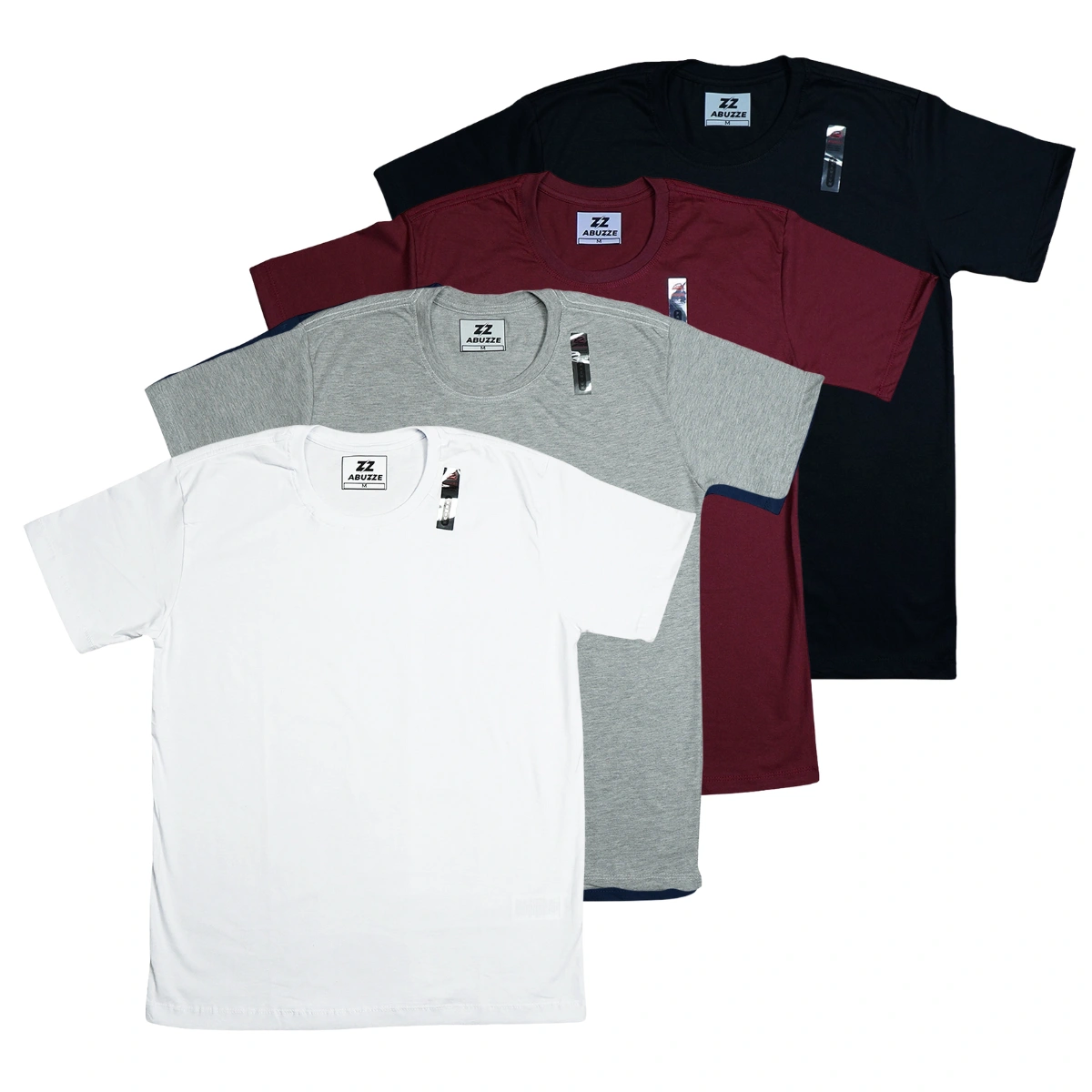 Kit 4 Camisas Masculina Lisa Algodão Premium Abuzze