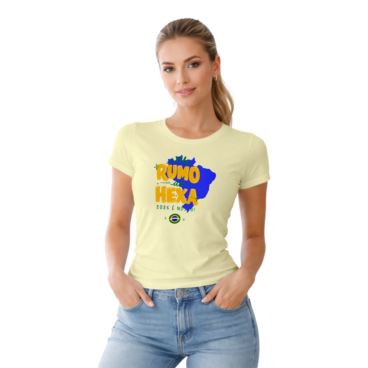 Camisa Feminina Baby Look Rumo ao Hexa 2026 é Nosso - Imagem 18