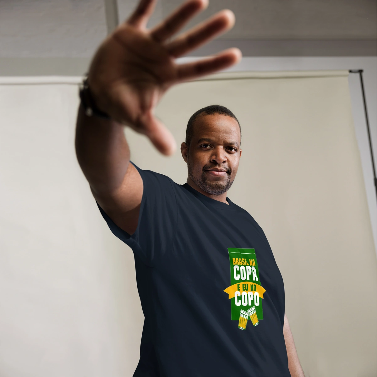 Camisa Masculina Plus Size Brasil na Copa do Mundo Eu no Copo - Imagem 12