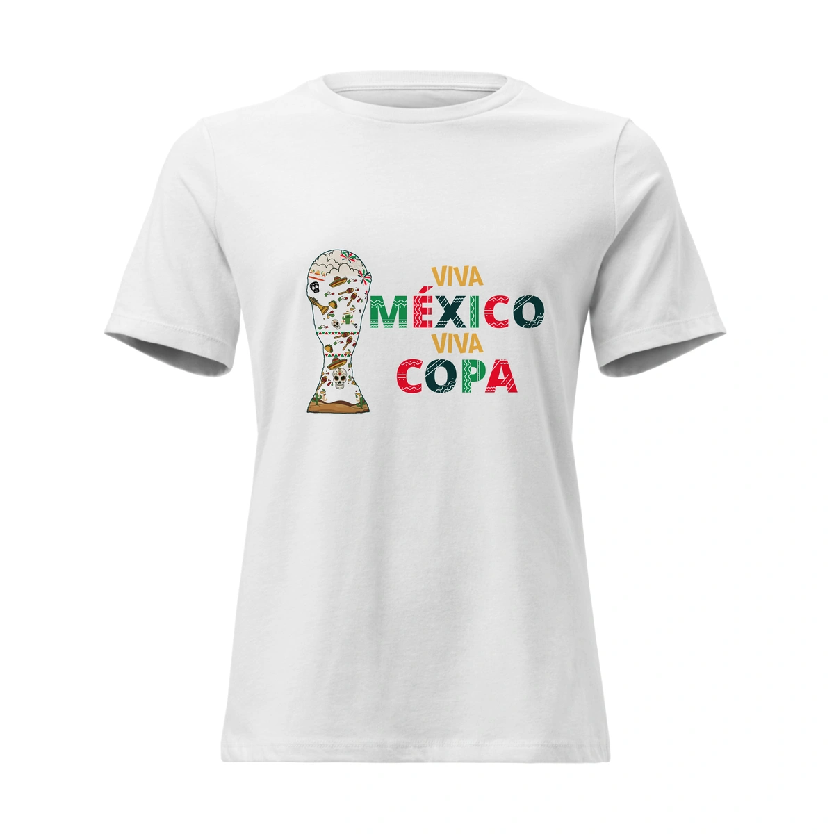 Camisa Feminina Baby Look Viva México Viva Copa