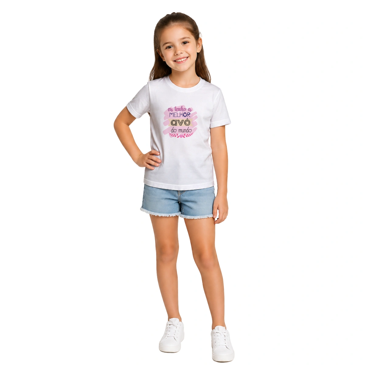 Camiseta Infantil Menina Dia dos Avós Eu Tenho a Melhor Avó do Mundo - Imagem 3