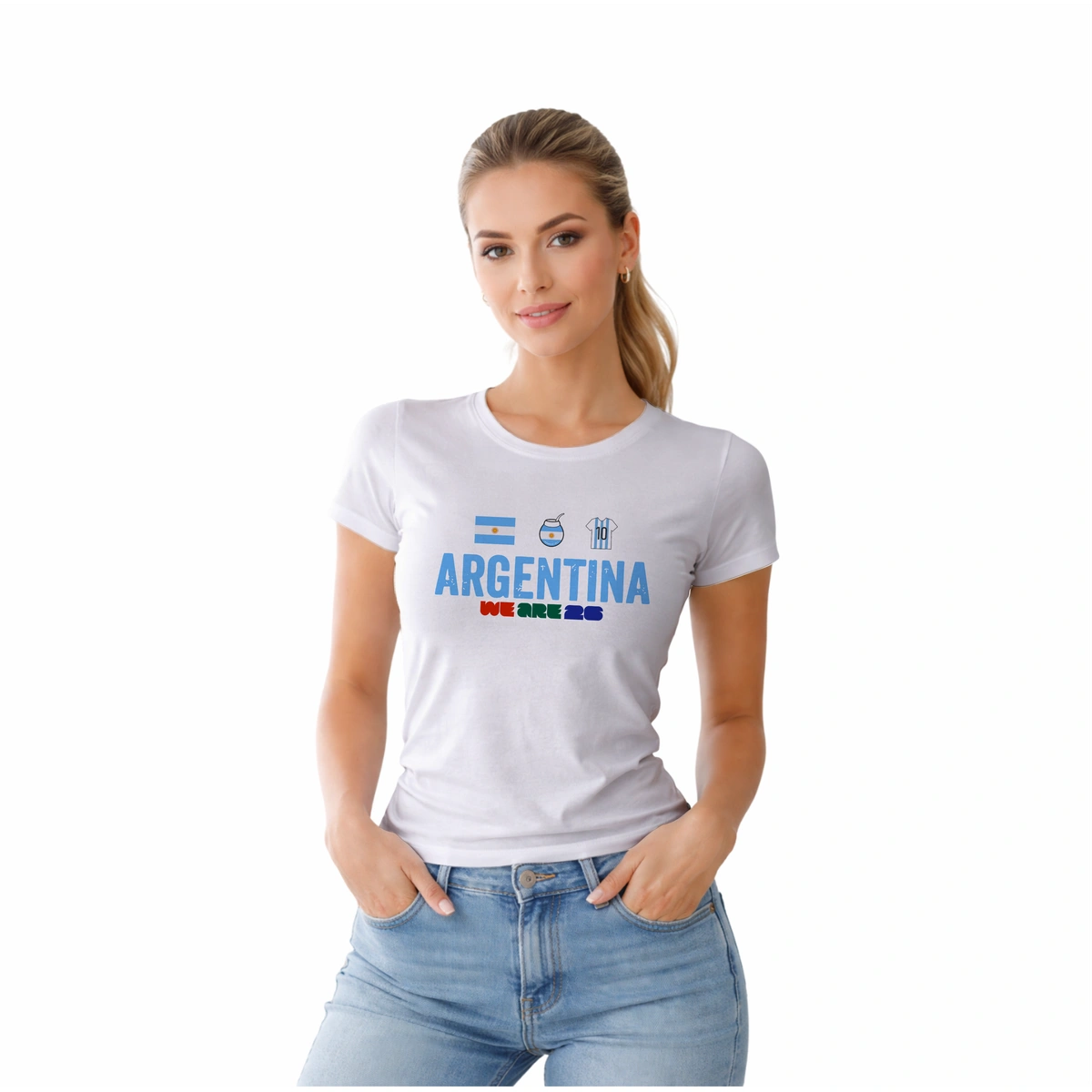 Camisa Feminina Baby Look Argentina Varias Estampas - Imagem 34