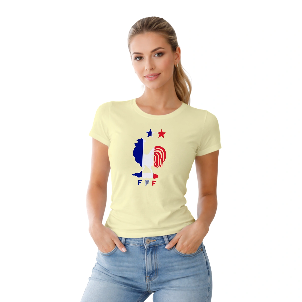 Camisa Feminina Baby Look Galo França - Imagem 15