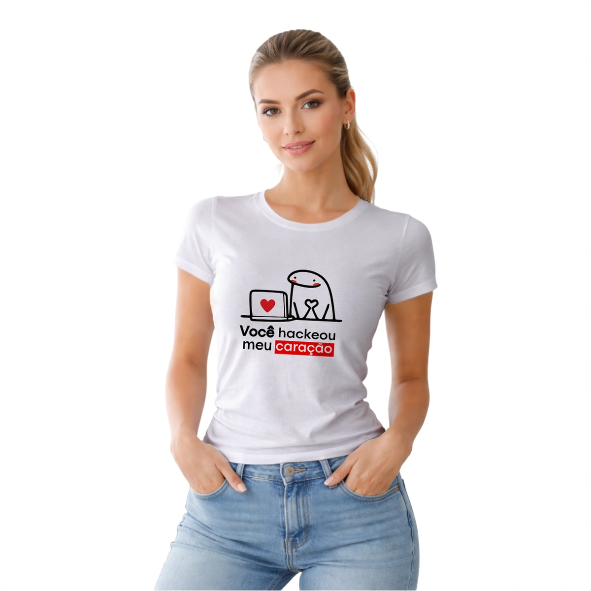 Camisa Feminina Baby Look Dia dos Namorados Você Hackeou Meu Coração - Imagem 11