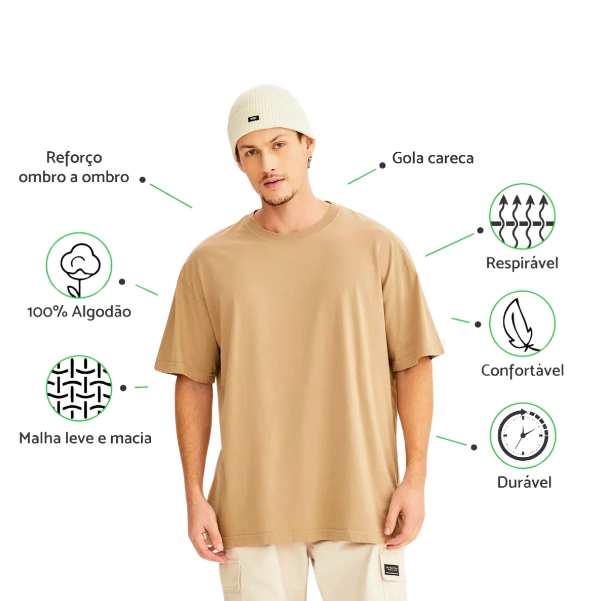 Camiseta Masculina Oversized Básica 100% Algodão Premium Alta Qualidade - Imagem 23