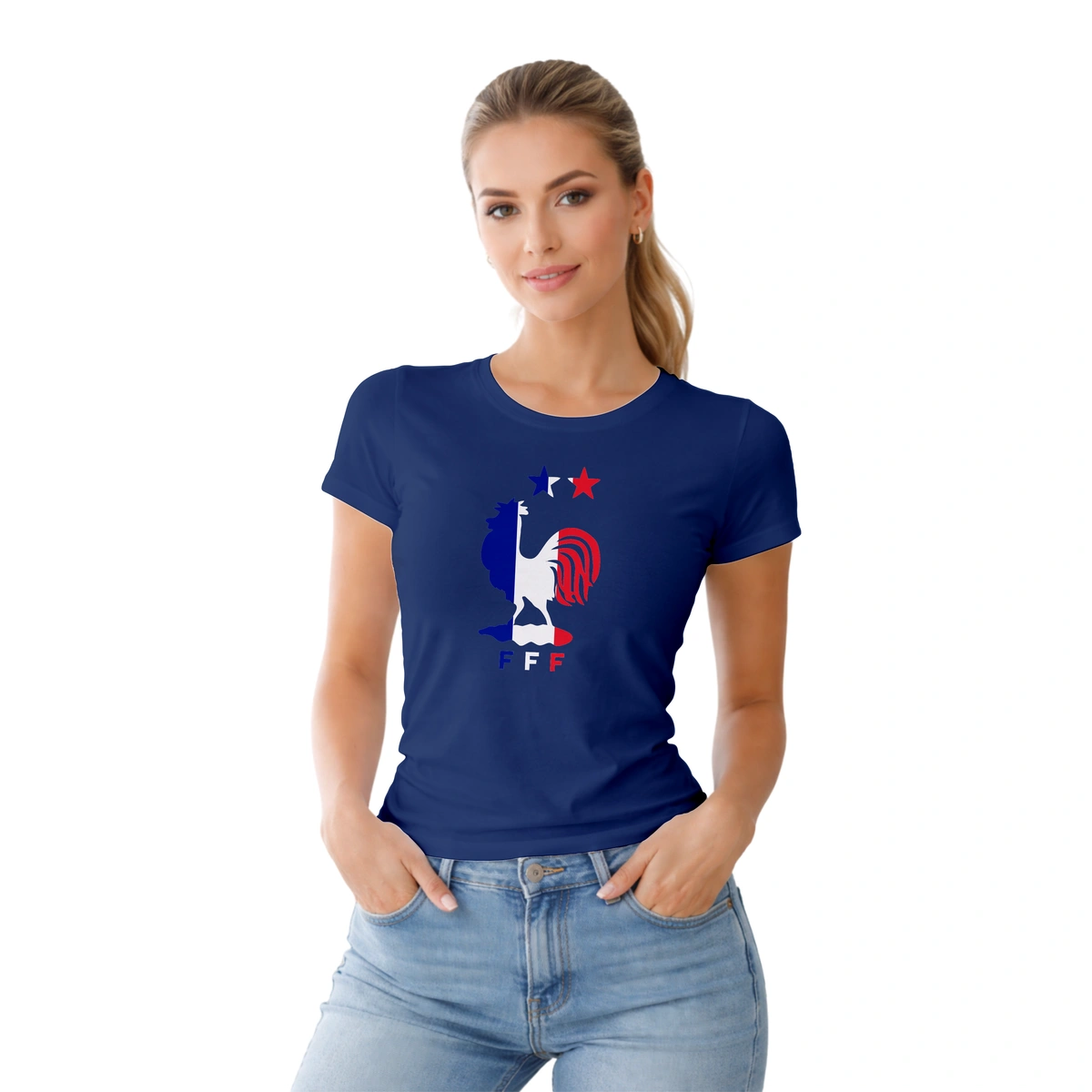 Camisa Feminina Baby Look Galo França - Imagem 19