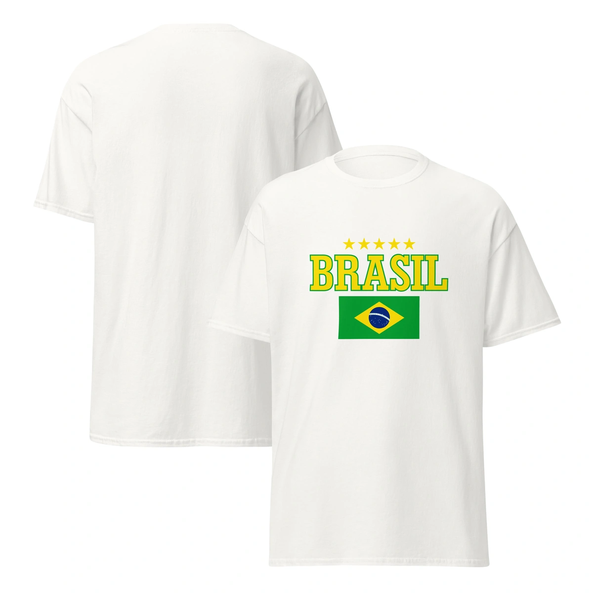 Camisa Masculina Brasil Bandeira e Estrelas