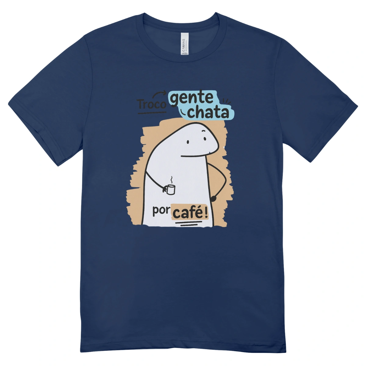 Camisa Feminina Baby Look Troco Gente Chata Por Cafe - Imagem 9