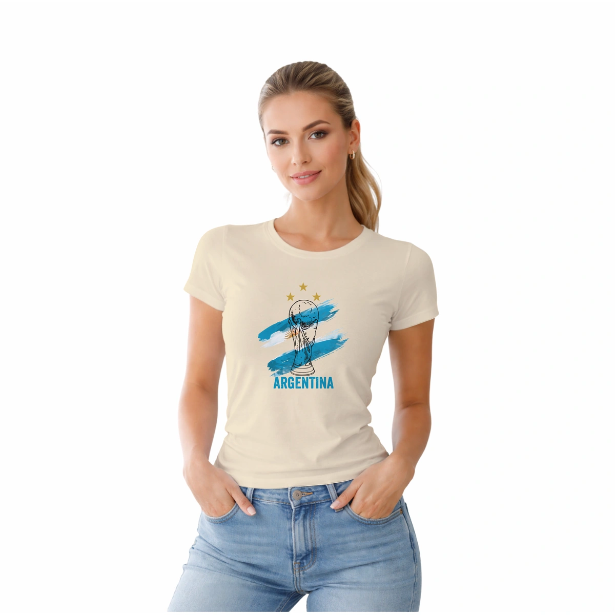 Camisa Feminina Baby Look Taça Argentina - Imagem 7