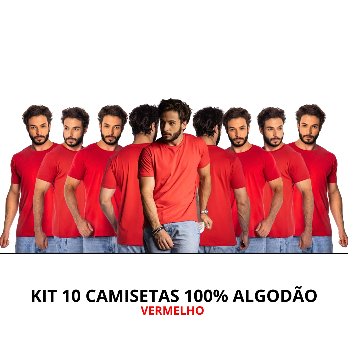 Kit 10 Camisas Masculina Lisa Algodão Premium Abuzze - Imagem 14