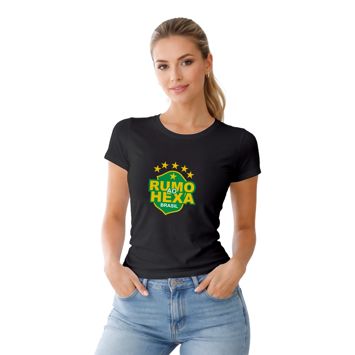 Camisa Feminina Baby Look Rumo ao Hexa Brasil - Imagem 15