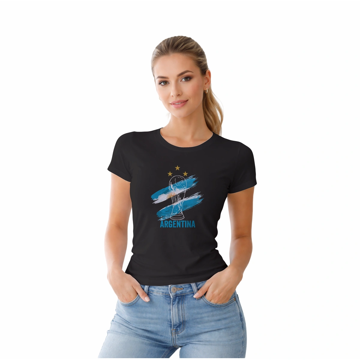 Camisa Feminina Baby Look Taça Argentina - Imagem 15