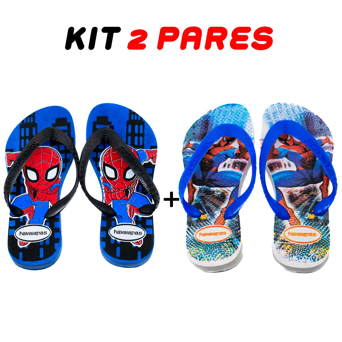 Kit 2 Chinelos Infantil Menino Havaianas Homem Aranha - Imagem 2