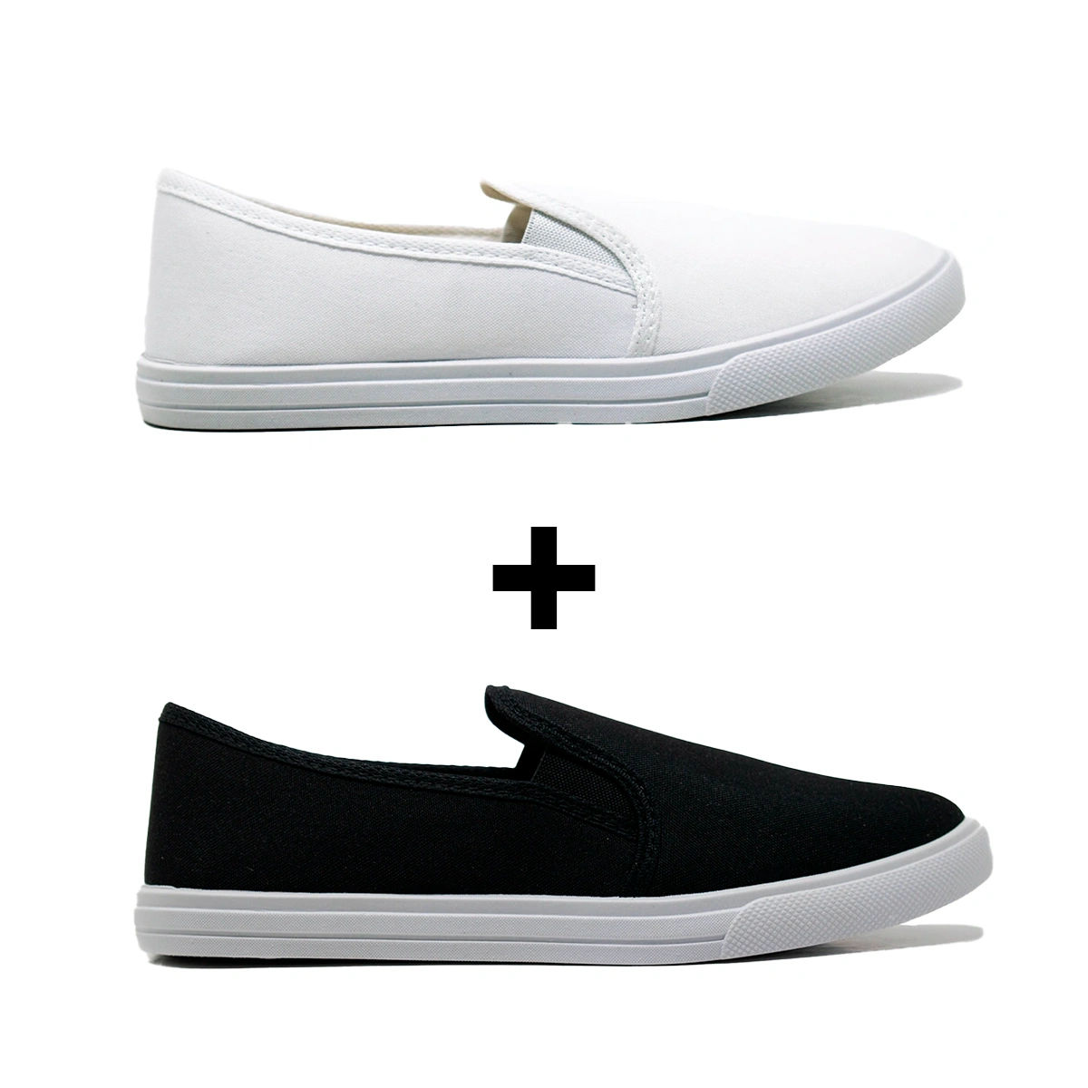 Kit 2 Tênis Feminino Slip On Casual