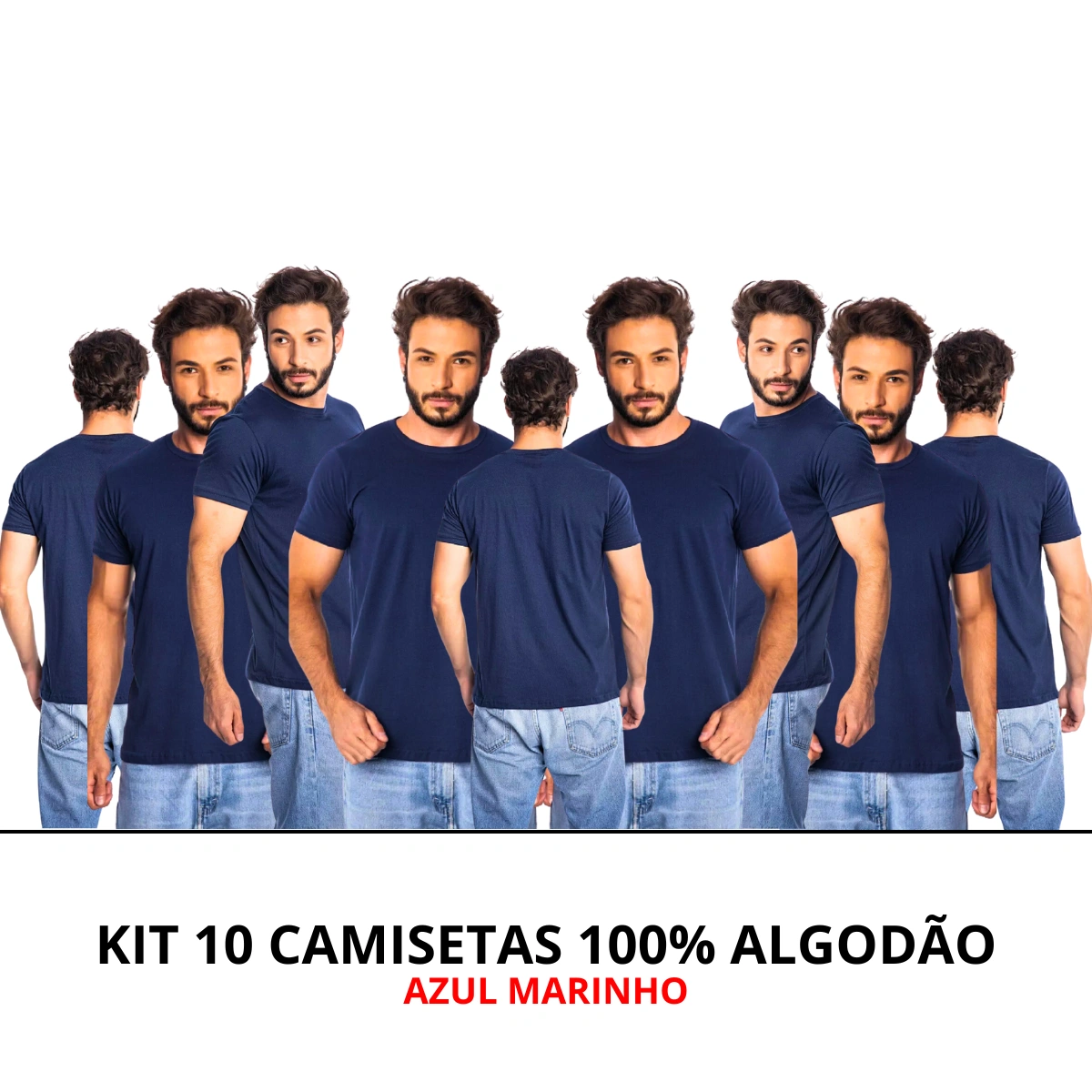 Kit 10 Camisas Masculina Lisa Algodão Premium Abuzze - Imagem 42