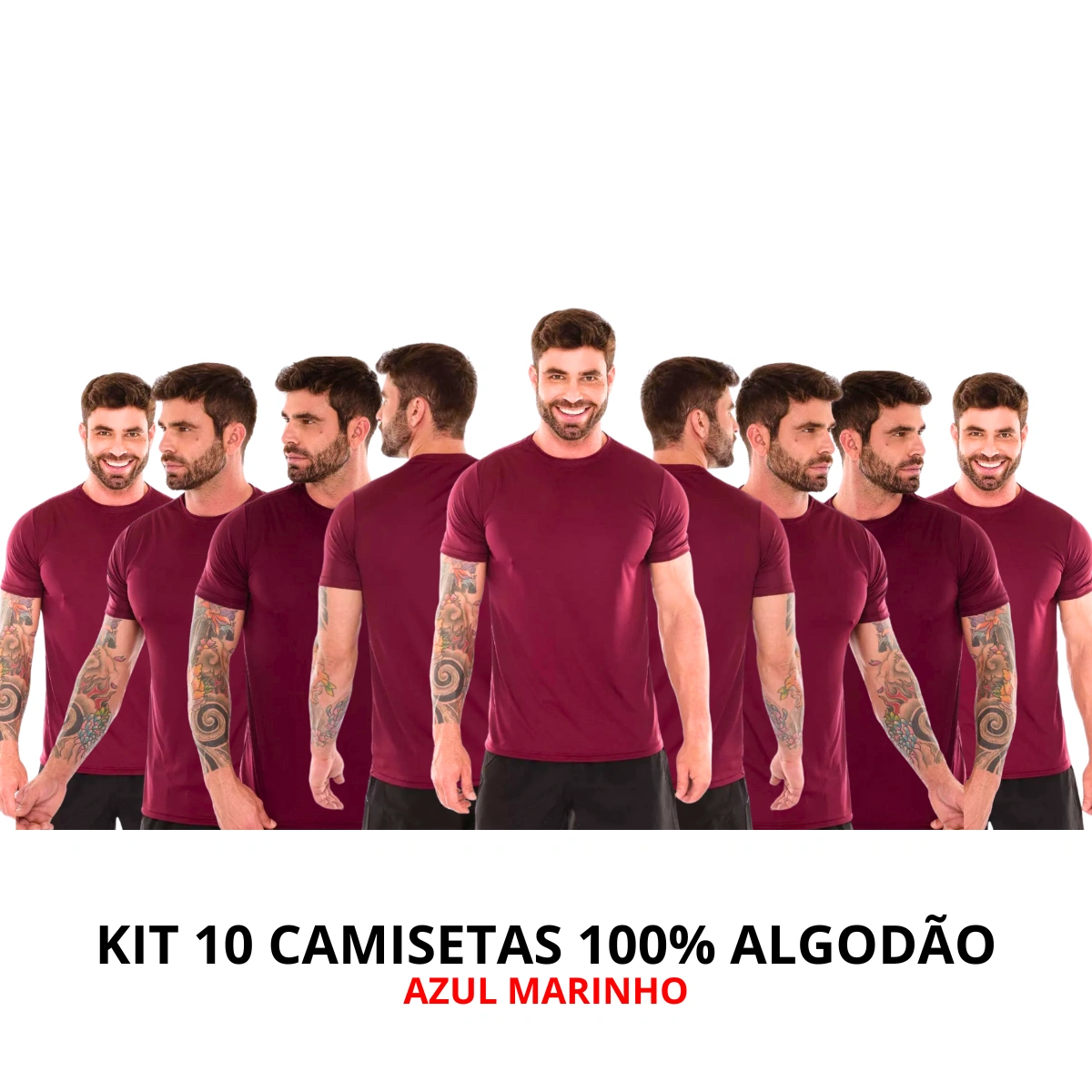 Kit 10 Camisas Masculina Lisa Algodão Premium Abuzze - Imagem 30