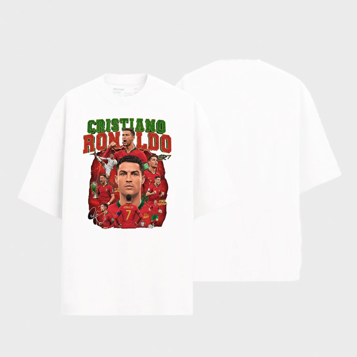 Camiseta Masculina Oversized Cristiano Ronaldo Portugal - Imagem 15
