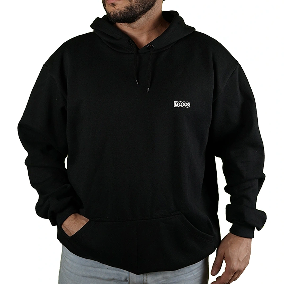 Blusa Moletom Hugo Boss Letter Com Capuz