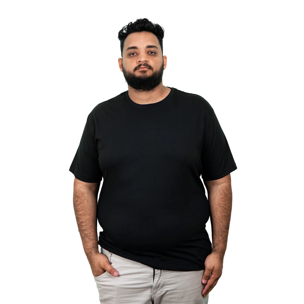Kit 4 Camisas Plus Size Masculina Lisa Algodão Premium - Imagem 2