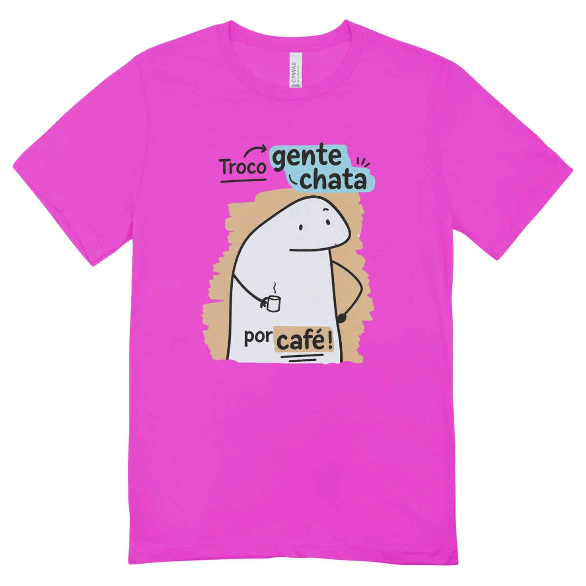 Camisa Feminina Baby Look Troco Gente Chata Por Cafe - Imagem 11
