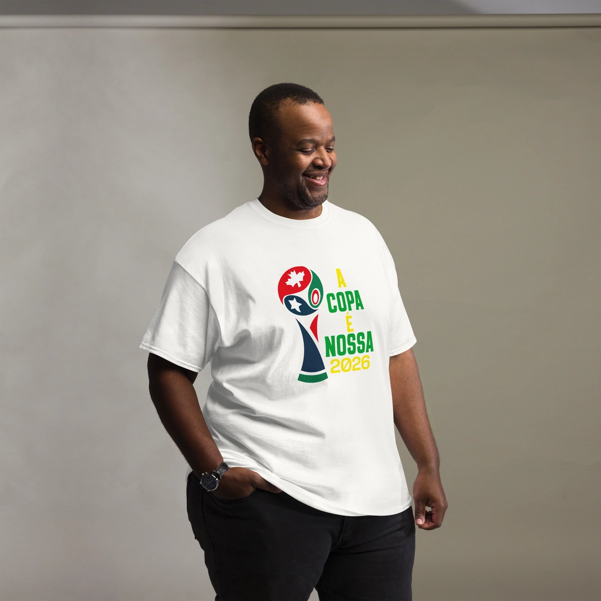 Camisa Masculina Plus Size Brasil Copa é Nossa 2026