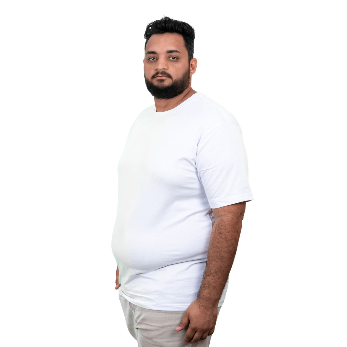 Kit 4 Camisas Plus Size Masculina Lisa Algodão Premium - Imagem 15