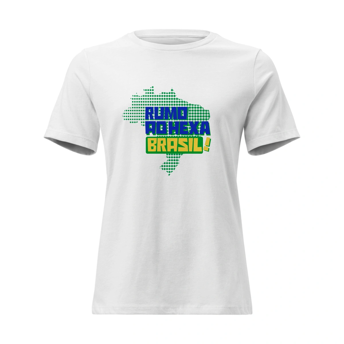 Camisa Feminina Baby Look Rumo ao Hexa Brasil Mapa