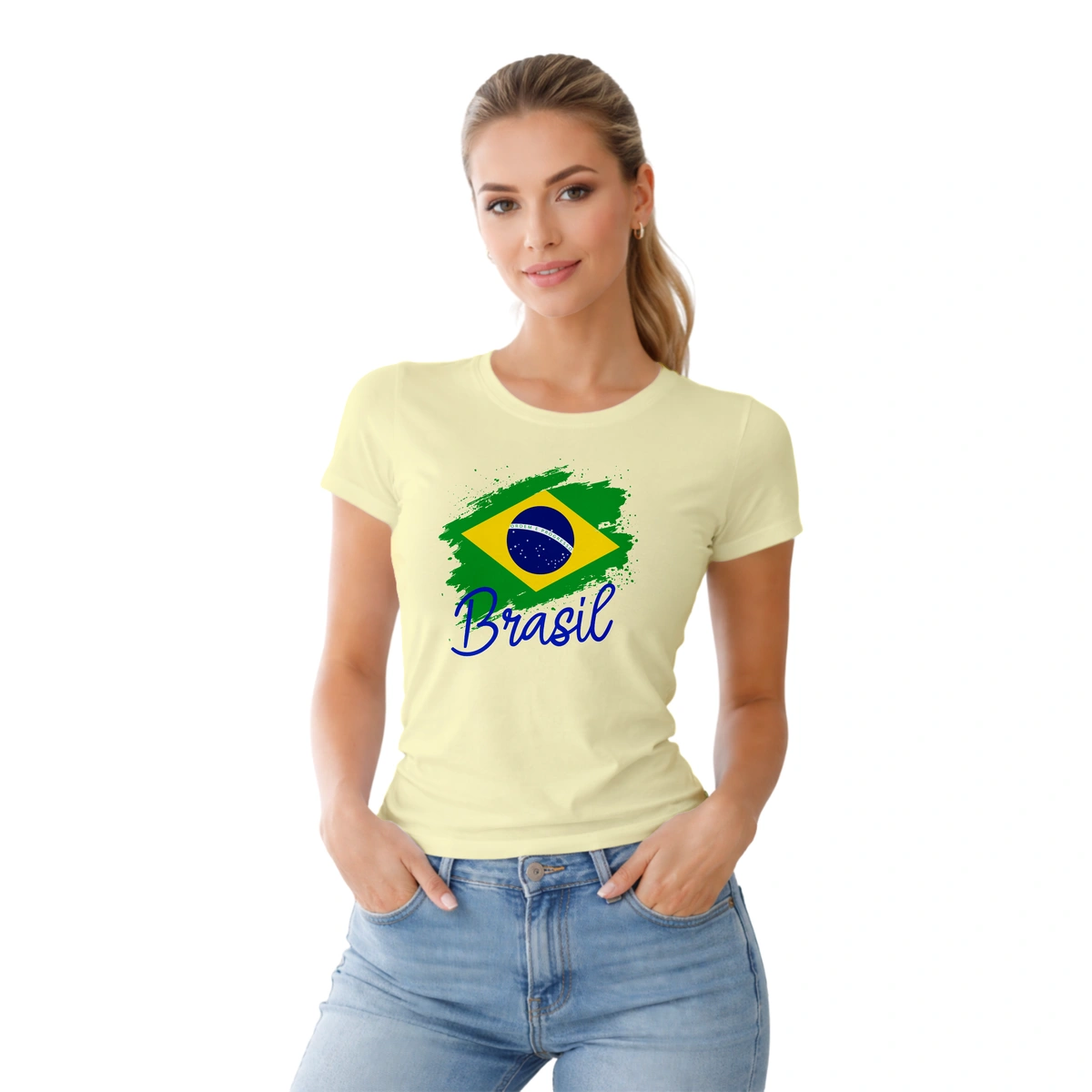 Camisa Feminina Baby Look Bandeira Brasil - Imagem 18