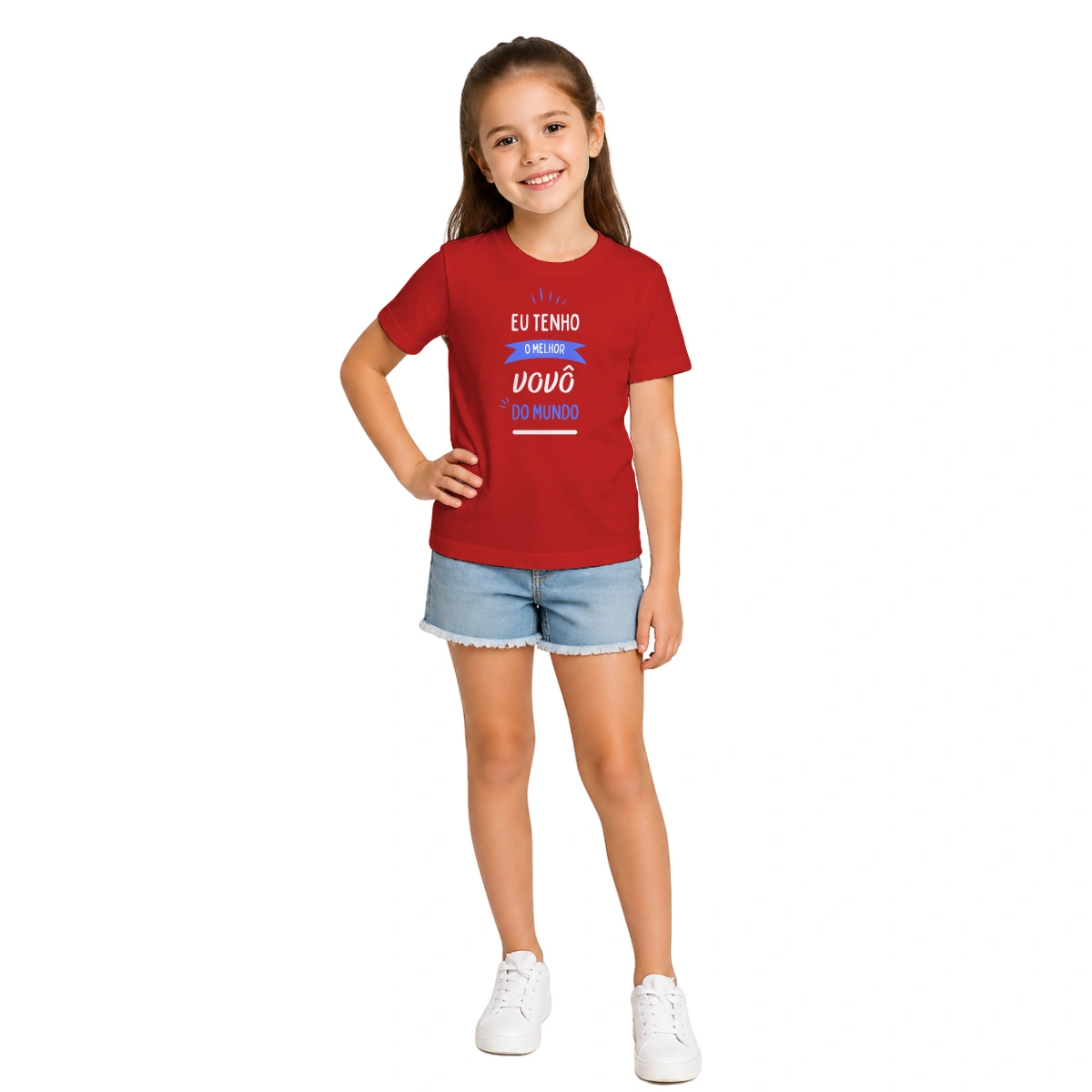Camiseta Infantil Menina Dia dos Avós Eu Tenho o Melhor Vovô do Mundo - Imagem 12