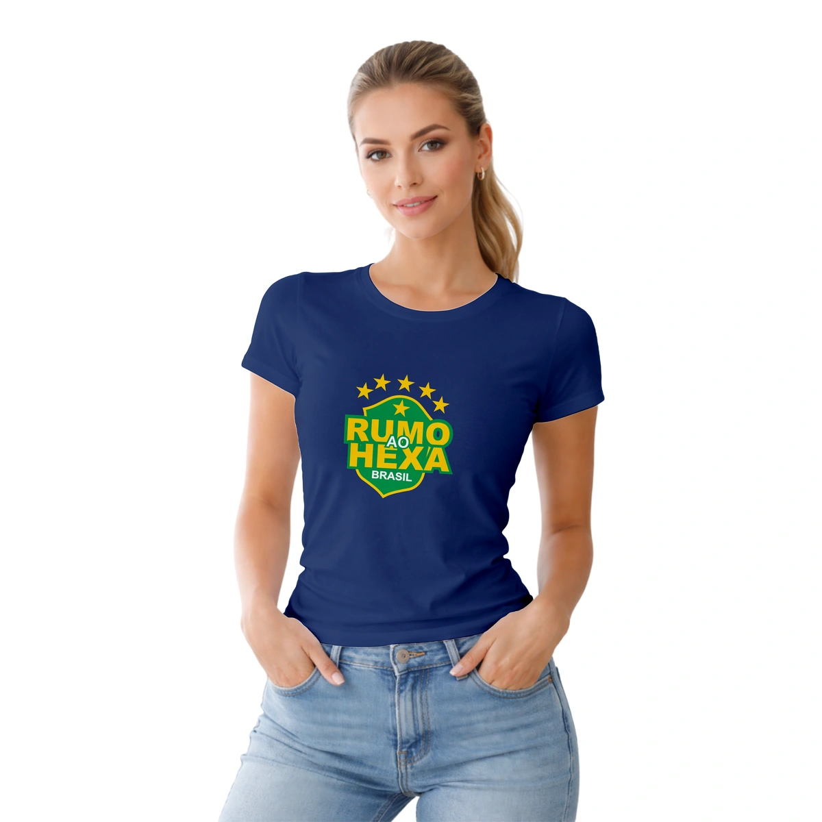 Camisa Feminina Baby Look Rumo ao Hexa Brasil - Imagem 19