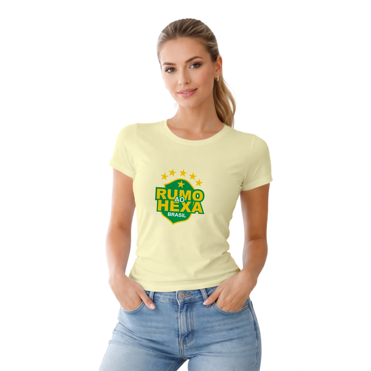 Camisa Feminina Baby Look Rumo ao Hexa Brasil - Imagem 23