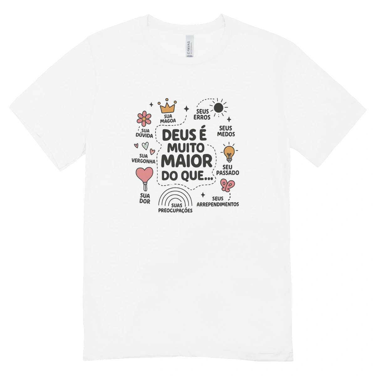 Camisa Feminina Baby Look Deus É Muito Maior Do Que