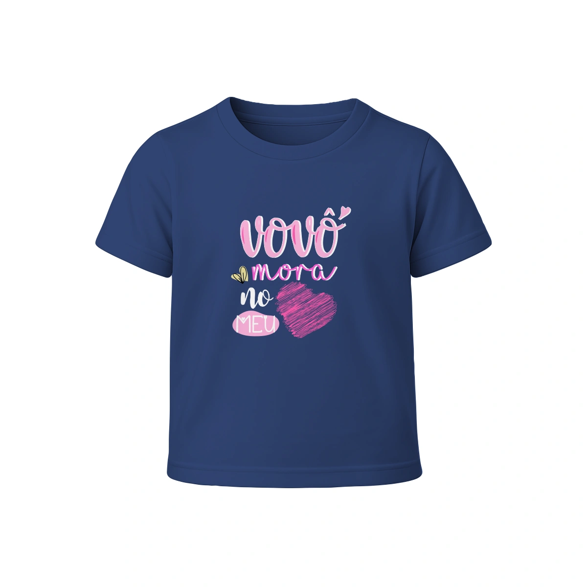 Camiseta Infantil Menina Dia dos Avós Vovô Mora no Meu Coração