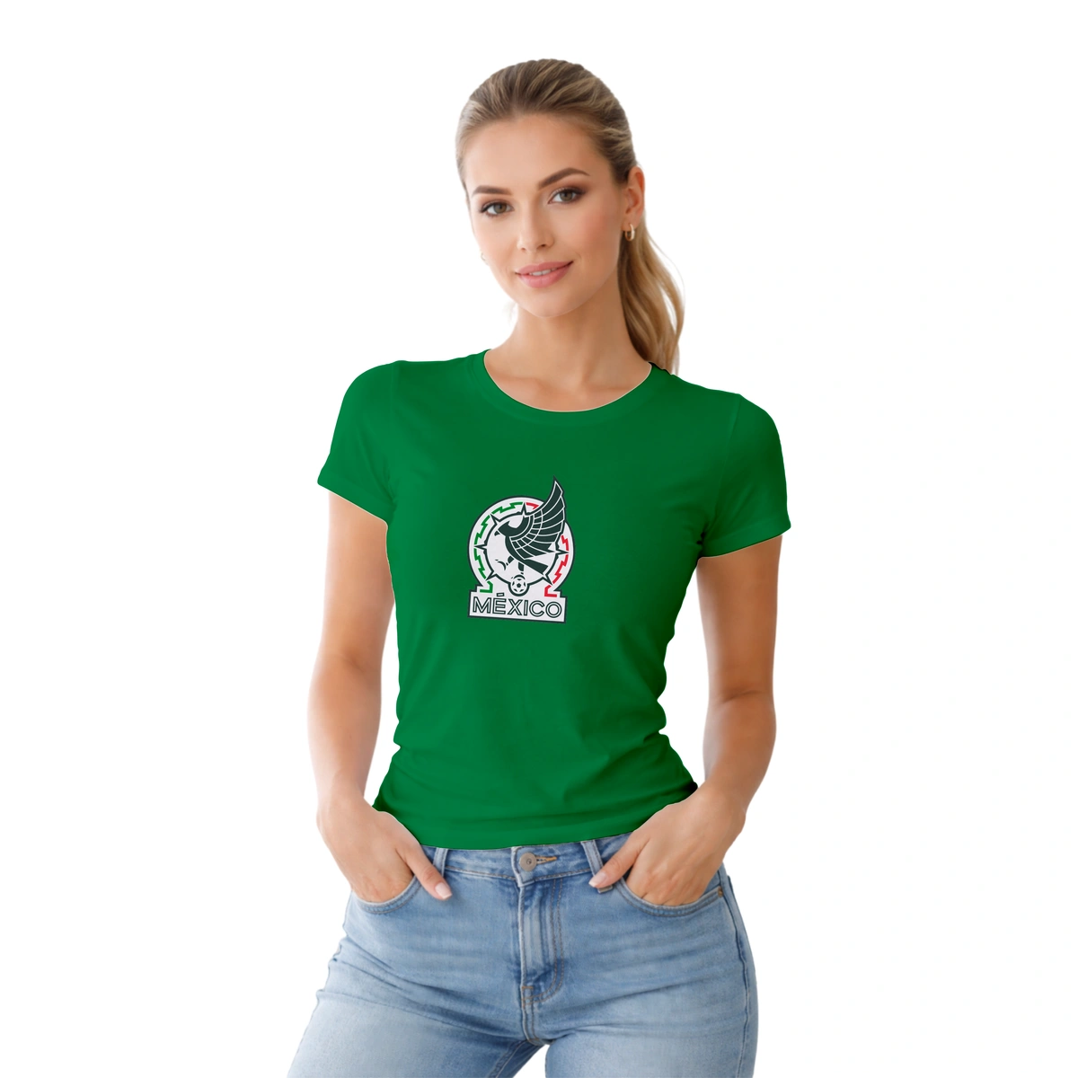Camisa Feminina Baby Look Escudo México - Imagem 7