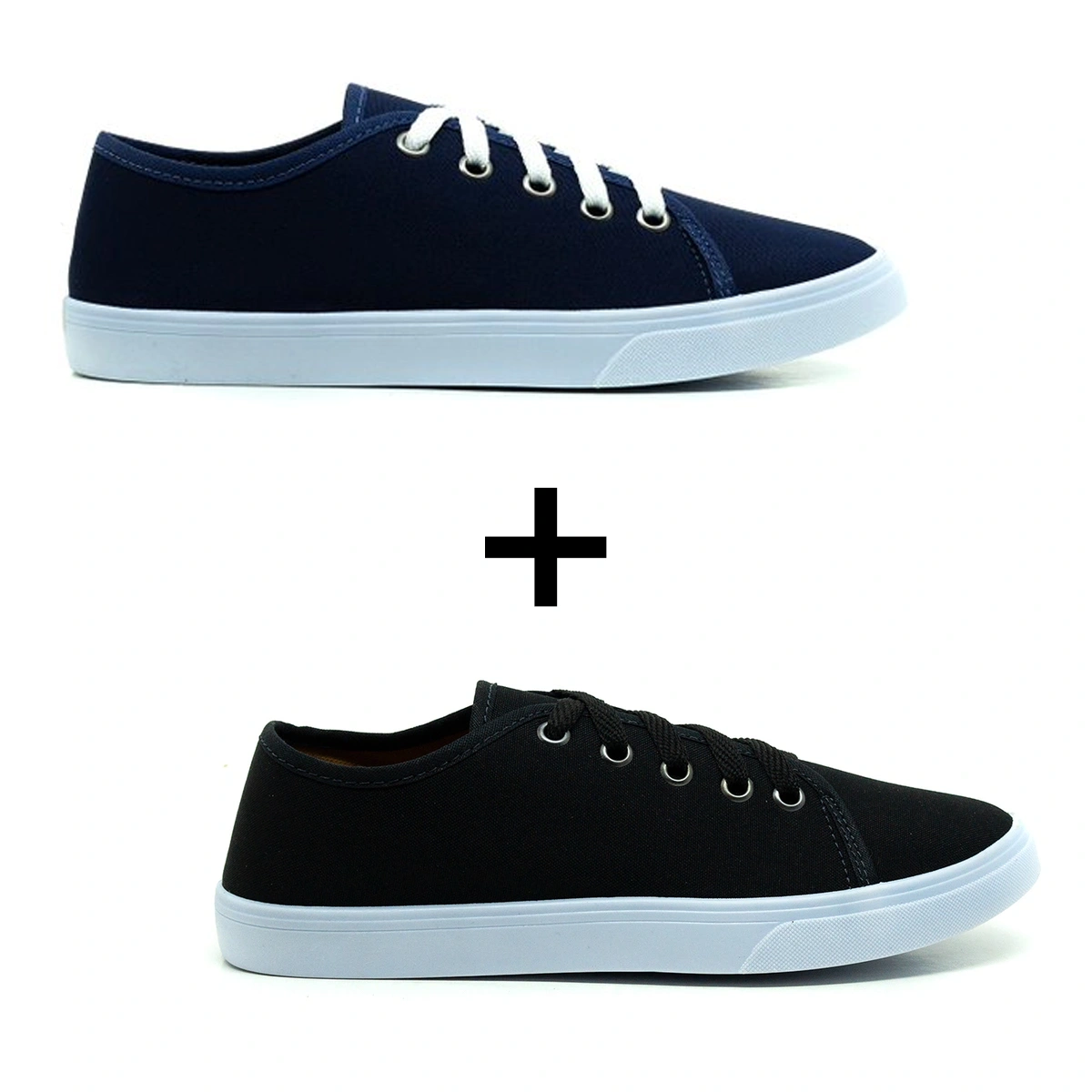 Kit 2 Pares De Tênis Feminino Casual Liso - Imagem 3