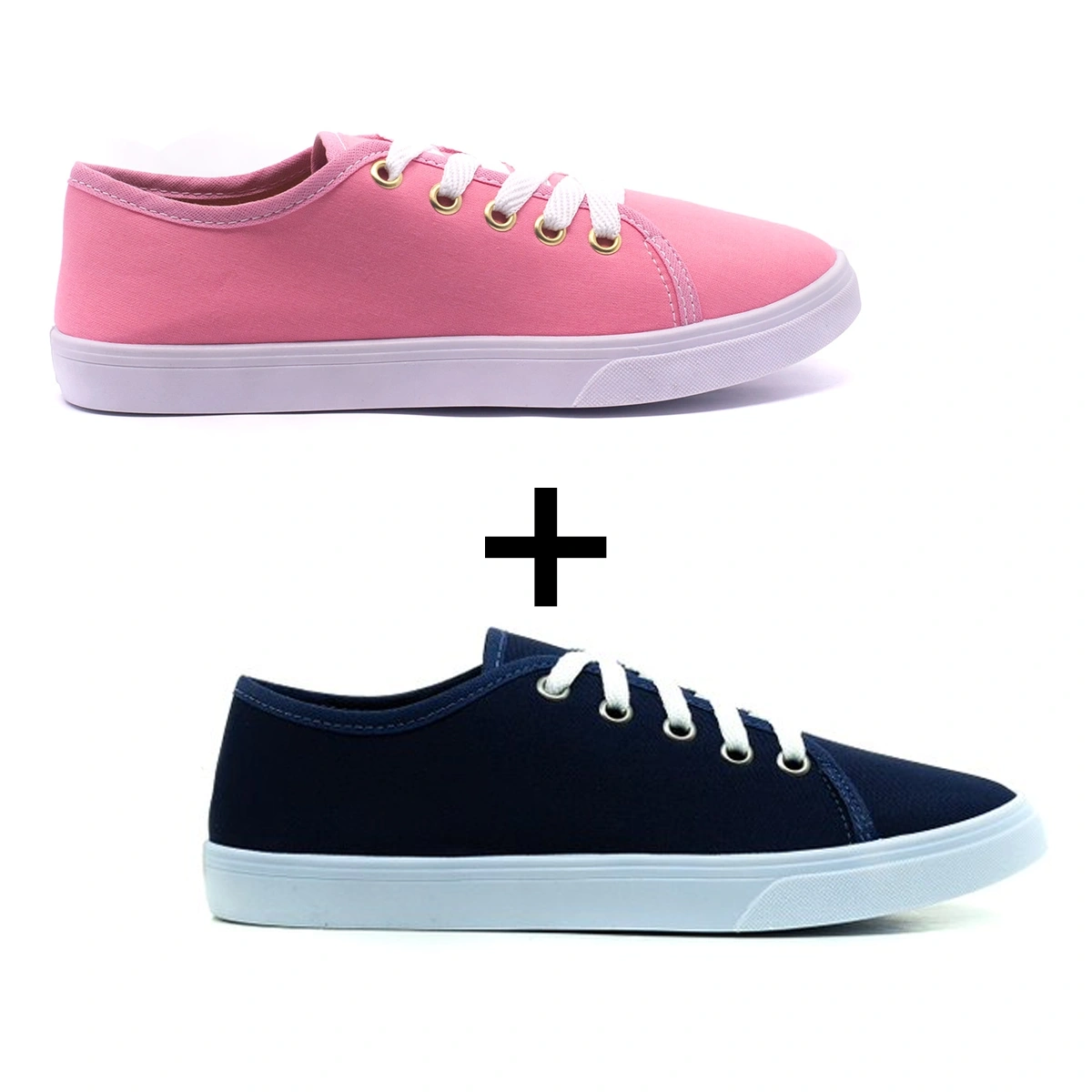 Kit 2 Pares De Tênis Feminino Casual Liso - Imagem 9