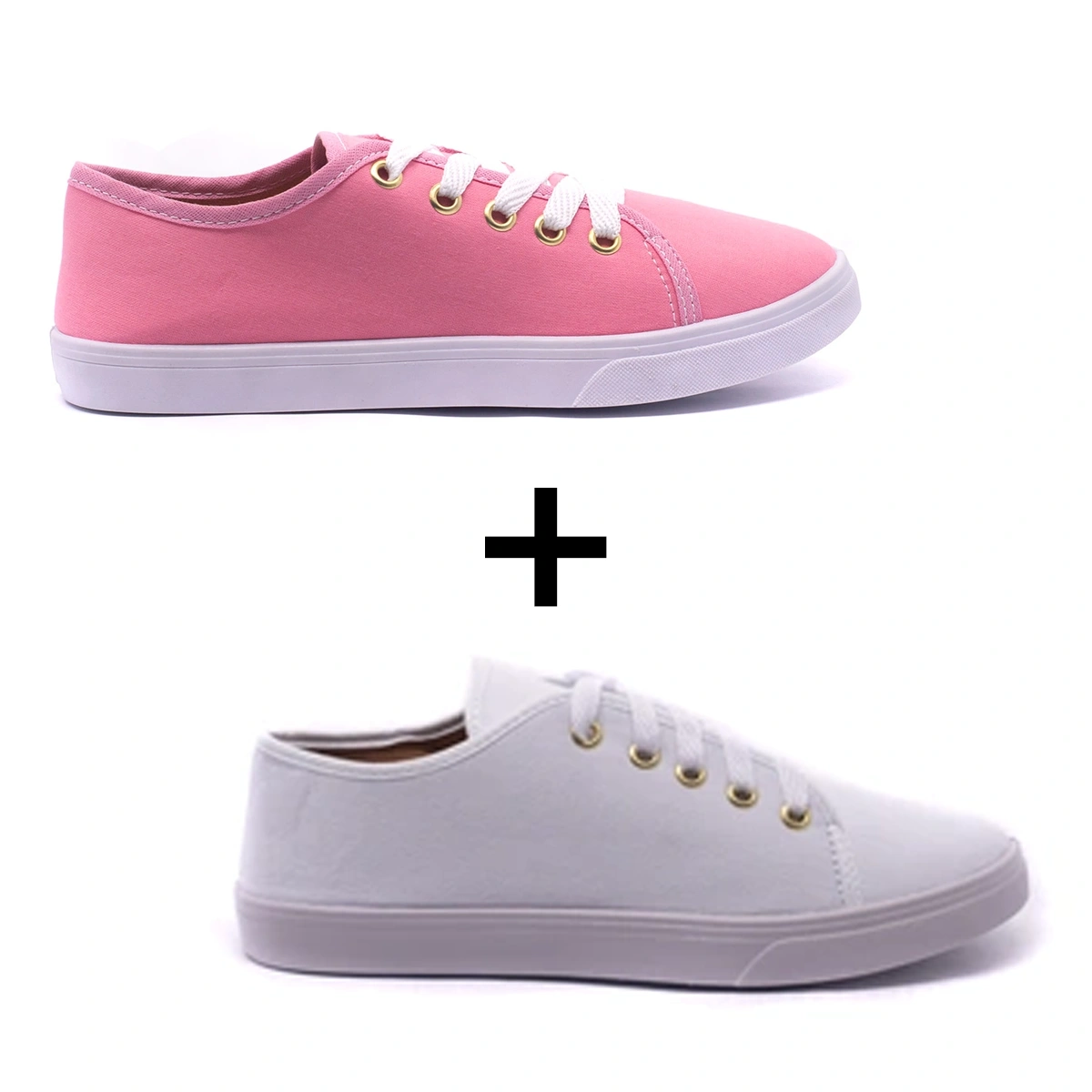 Kit 2 Pares De Tênis Feminino Casual Liso - Imagem 7
