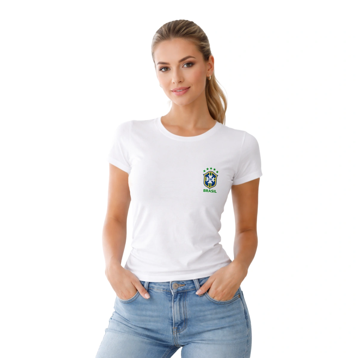 Camisa Feminina Baby Look Brasil Varias Estampas - Imagem 57
