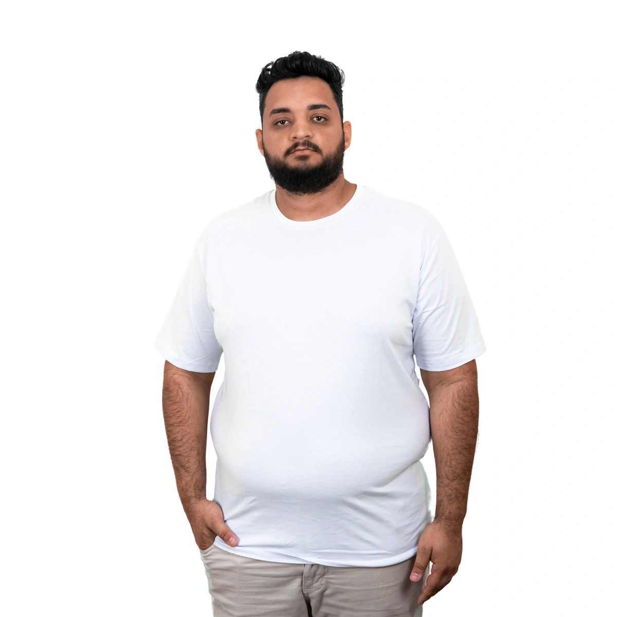 Kit 4 Camisas Plus Size Masculina Lisa Algodão Premium - Imagem 14
